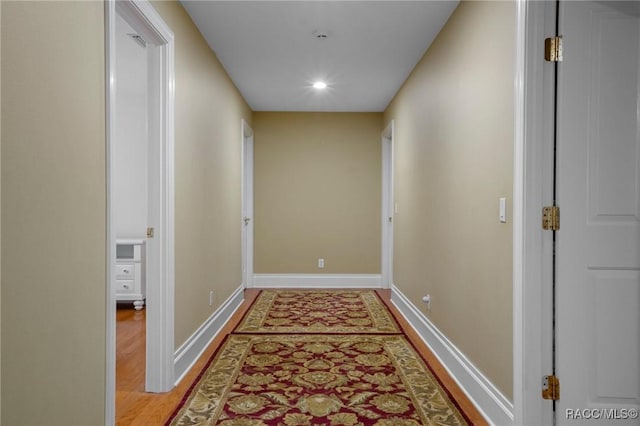 4160 W Bonanza Dr, Beverly Hills, FL 34465 - hall featuring wood finished floors, baseboards, and recessed lighting