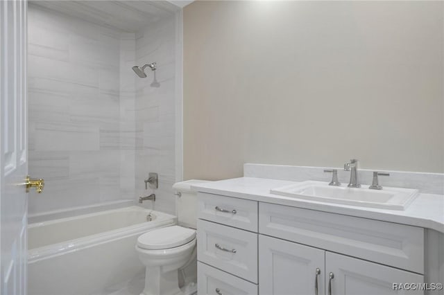 4160 W Bonanza Dr, Beverly Hills, FL 34465 - bathroom featuring vanity, toilet, and shower / washtub combination