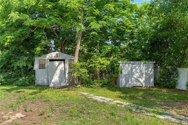 view of shed