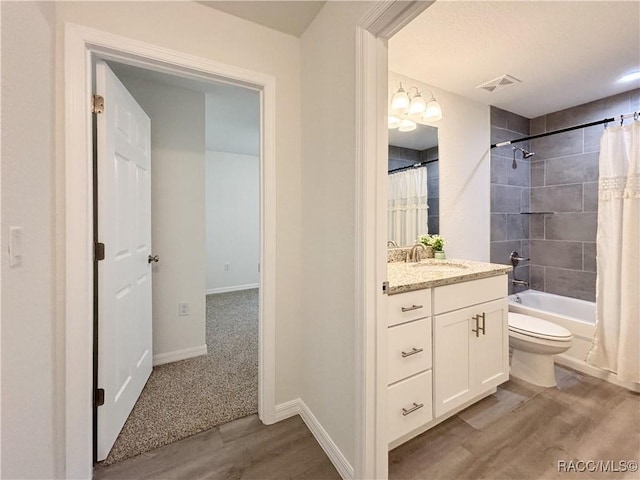 1370 SW Obee Ridge Rd, Dunnellon, FL 34430 - bathroom featuring wood finished floors, vanity, and shower / bath combination with curtain