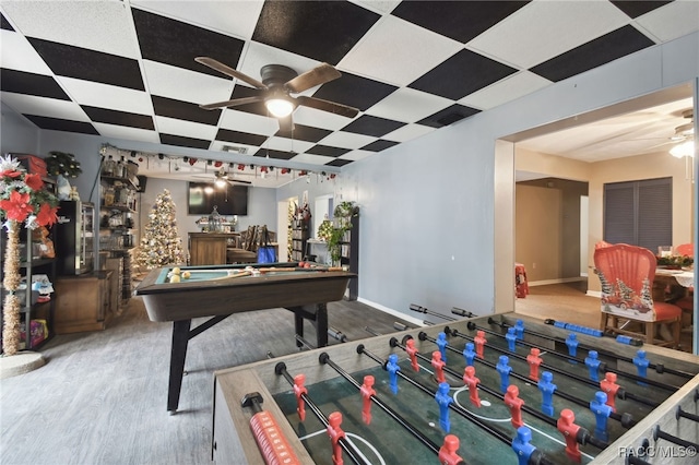 rec room featuring billiards and hardwood / wood-style flooring