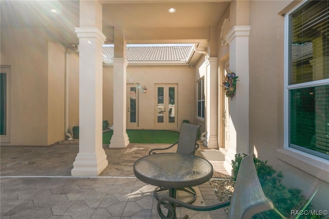 view of patio with french doors