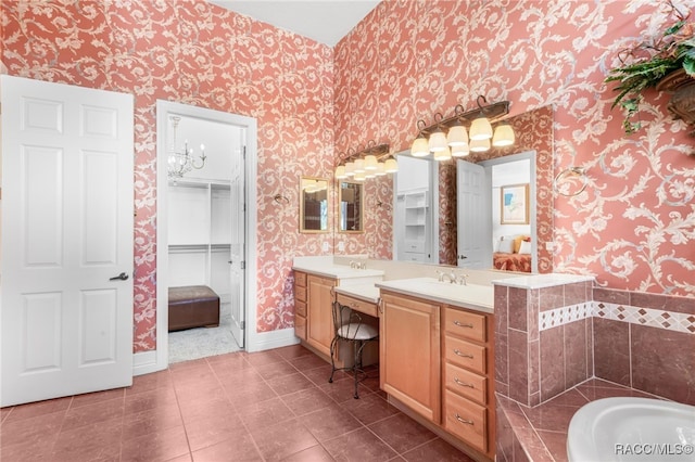 bathroom featuring tile patterned floors and vanity