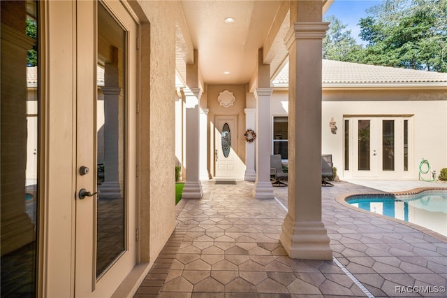 exterior space featuring french doors and a patio