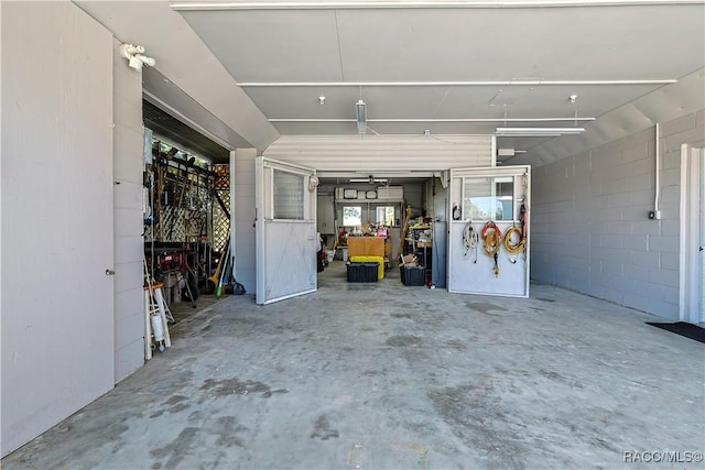 view of garage