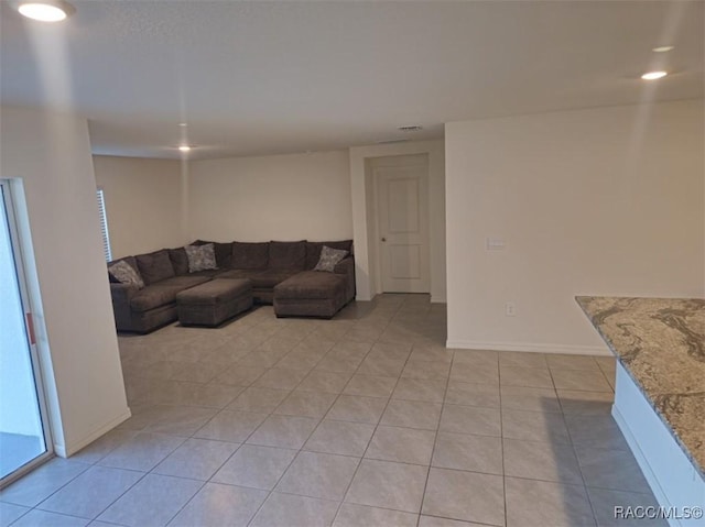 view of tiled living room