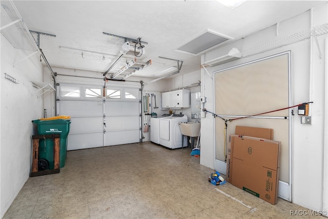 garage with separate washer and dryer