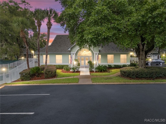 view of front of property with french doors