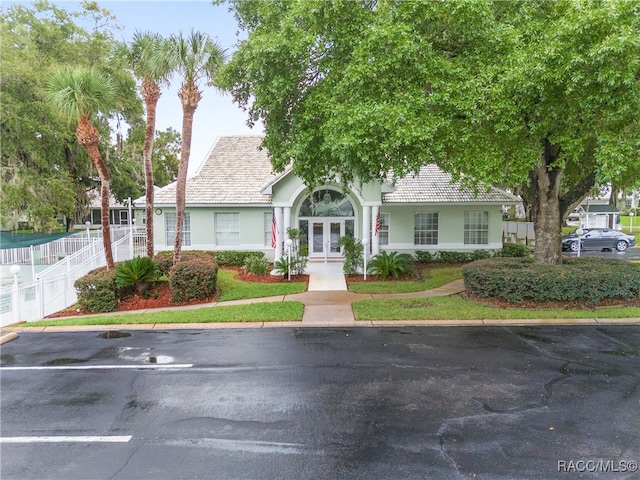 view of front of property featuring french doors