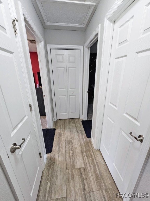 hallway featuring light wood-type flooring