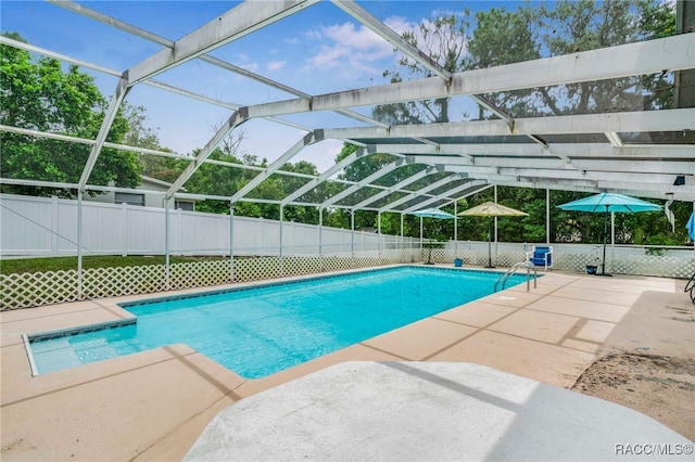 53 S Columbus St, Beverly Hills, FL 34465 - view of swimming pool with a patio area and a lanai
