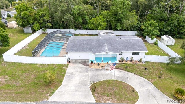 53 S Columbus St, Beverly Hills, FL 34465 - view from above of property with a pool