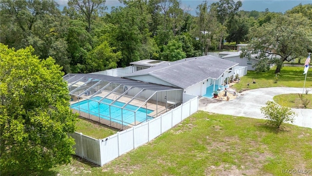 53 S Columbus St, Beverly Hills, FL 34465 - aerial view of property and surrounding area featuring a pool area