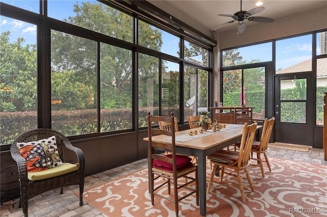 1576 N Eagle Ridge Path, Hernando, FL 34442 - sunroom with a ceiling fan, healthy amount of natural light, and outdoor dining space