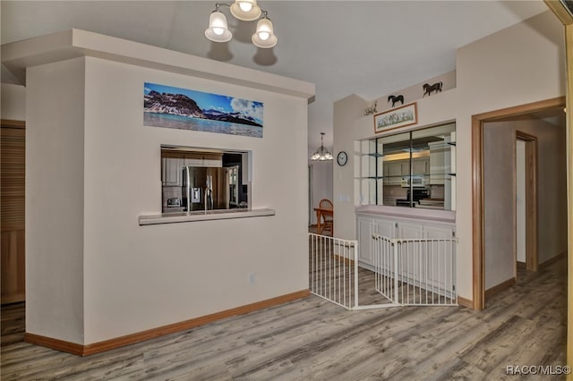 interior space with hardwood / wood-style floors