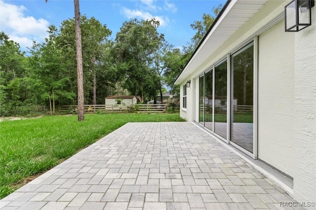 2828 E Celina St, Inverness, FL 34453 - view of patio featuring an outbuilding