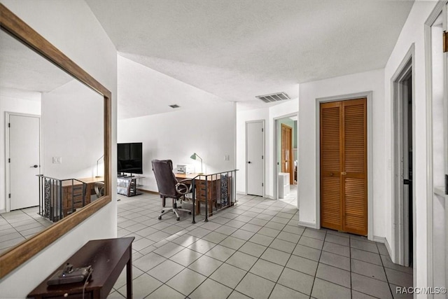 4357 N Indianhead Rd, Hernando, FL 34442 - dining area featuring an office area, light tile patterned floors, and a textured ceiling