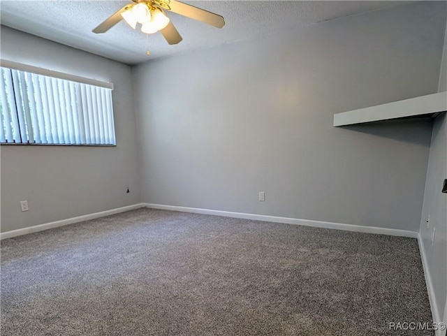 9781 E Goldfinch Ln, Inverness, FL 34450 - carpeted spare room with a ceiling fan, baseboards, and a textured ceiling