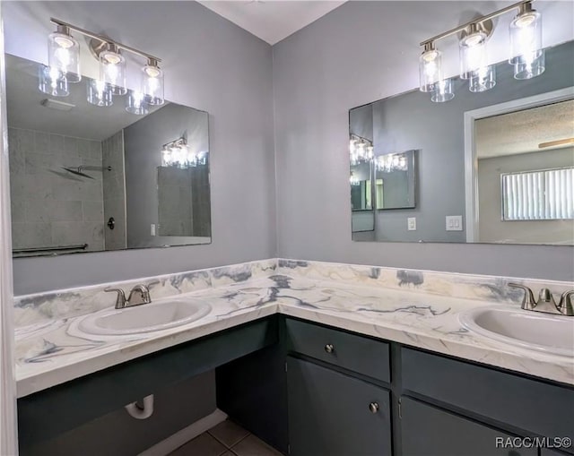 9781 E Goldfinch Ln, Inverness, FL 34450 - full bathroom featuring tile patterned flooring, vanity, and a tile shower