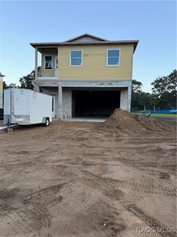 exterior space featuring a garage