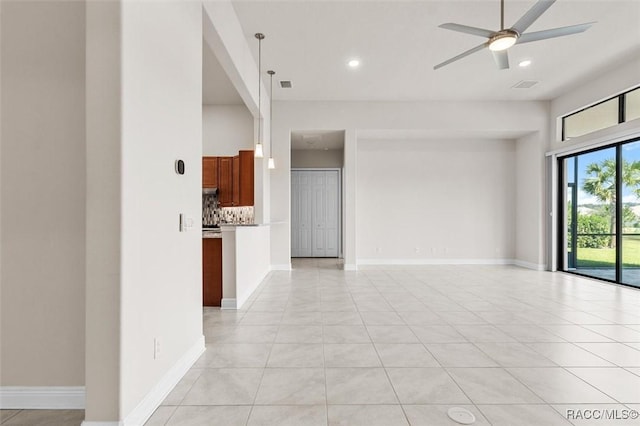 2071 N Buttonwood Loop, Hernando, FL 34442 - empty room with light tile patterned flooring, ceiling fan, and recessed lighting