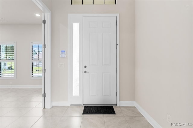 view of tiled entrance foyer