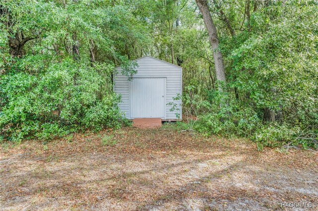 view of shed