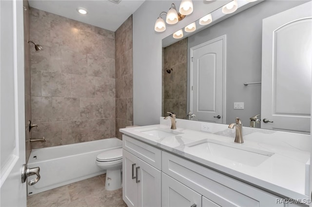 7024 N Fountainhead Dr, Citrus Springs, FL 34433 - full bathroom with double vanity and shower / washtub combination