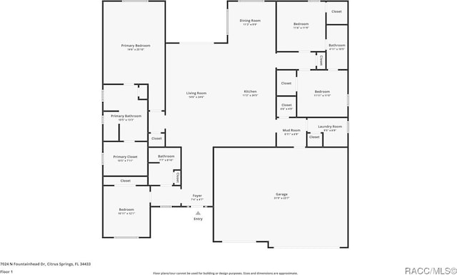 7024 N Fountainhead Dr, Citrus Springs, FL 34433 - view of property floor plan