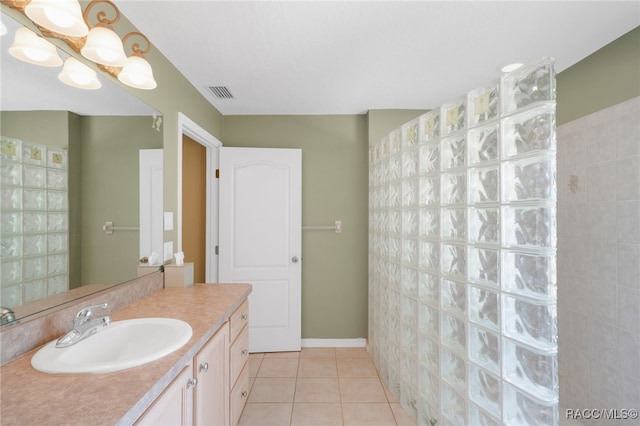 2617 E Newhaven St, Inverness, FL 34453 - full bath with vanity, a walk in shower, and tile patterned floors