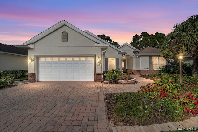 view of front facade with a garage