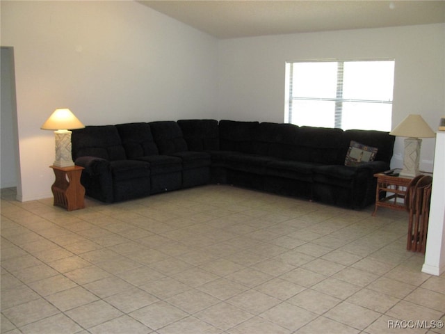 view of tiled living room