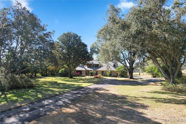 view of front facade with a front yard