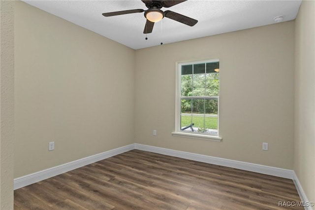 977 W Homeway Loop, Citrus Springs, FL 34434 - unfurnished room with dark wood finished floors, a smoke detector, and ceiling fan
