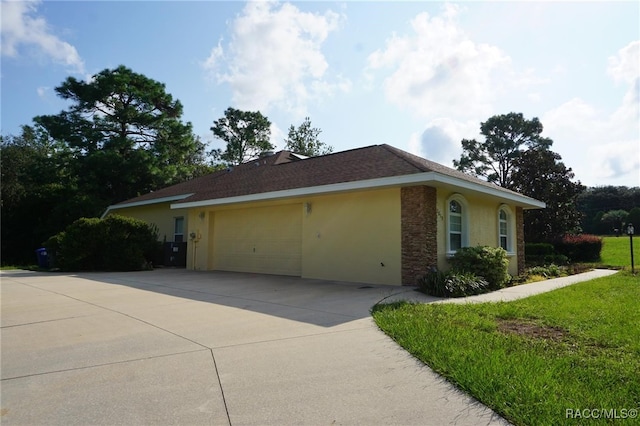 view of home's exterior featuring a garage