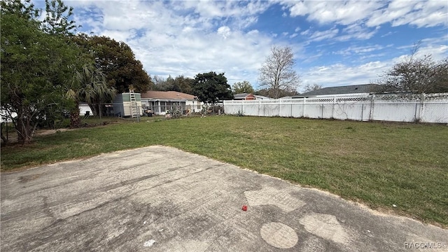 view of yard with fence