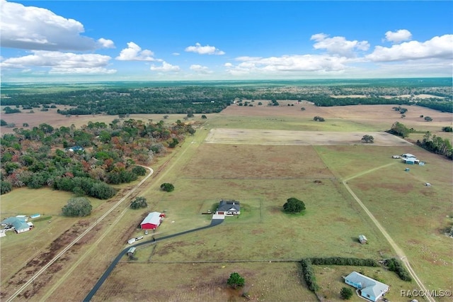 bird's eye view with a rural view