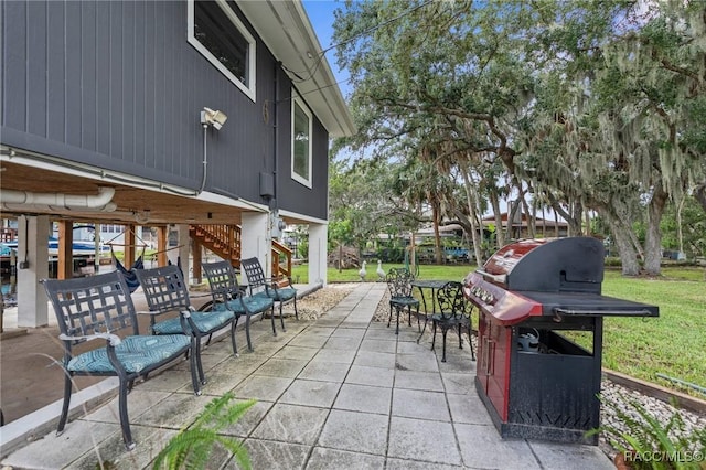 view of patio with grilling area