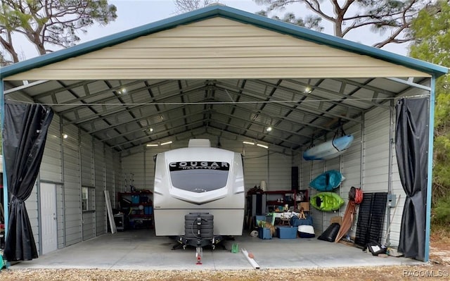 exterior space with a carport