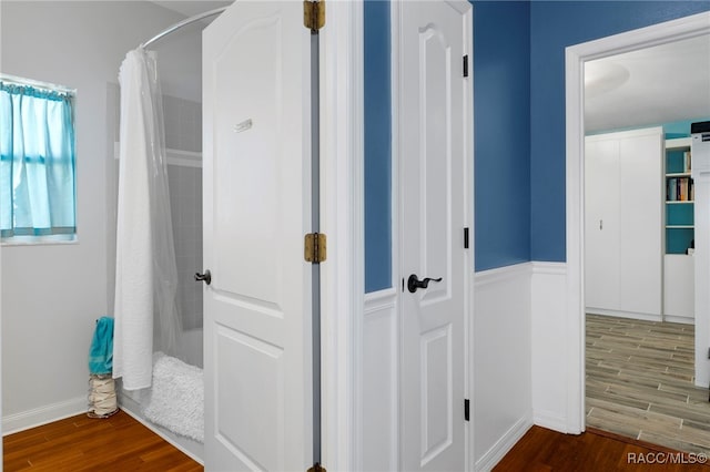 hall featuring hardwood / wood-style flooring