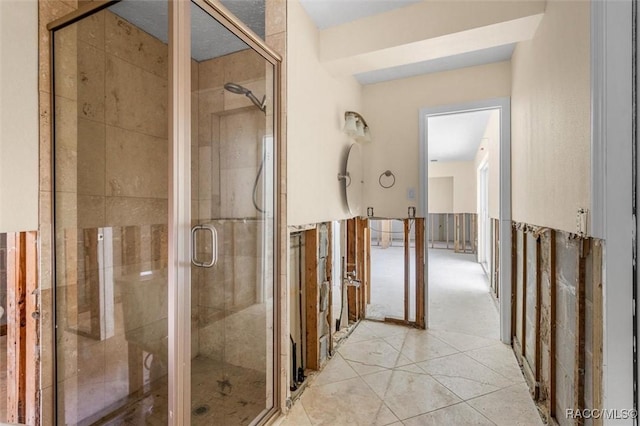 bathroom featuring walk in shower