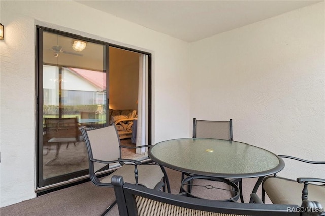 interior space with outdoor dining space