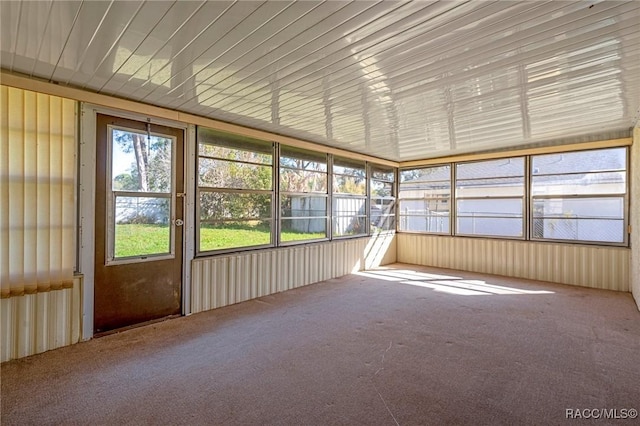 view of unfurnished sunroom