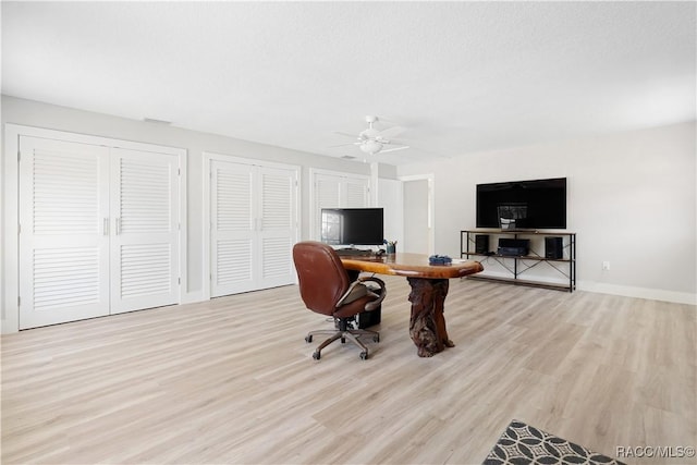 3929 N Sagomon Pt, Crystal River, FL 34428 - office featuring wood finished floors and a ceiling fan