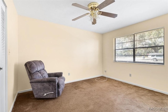 9445 W Milwaukee Ct, Crystal River, FL 34428 - unfurnished room with carpet floors, baseboards, and a ceiling fan