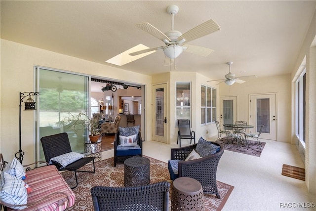 view of patio / terrace featuring ceiling fan