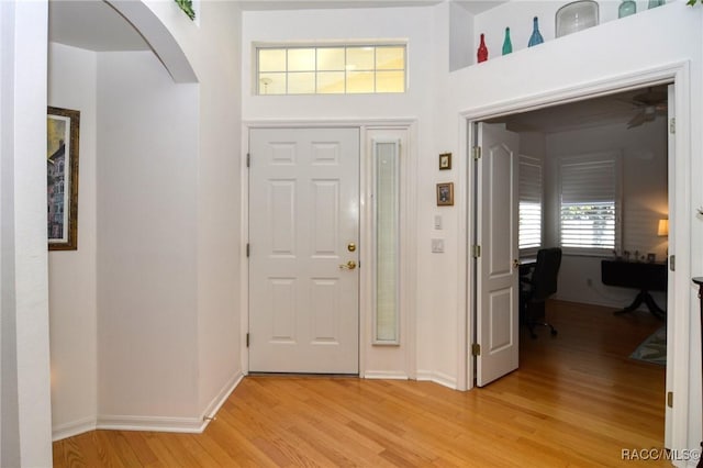 entryway with light wood-type flooring