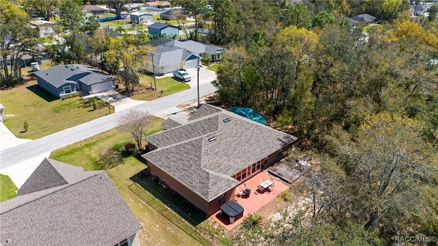 aerial view with a residential view