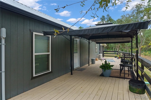 deck with a gazebo