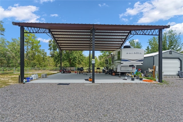 view of car parking with a carport